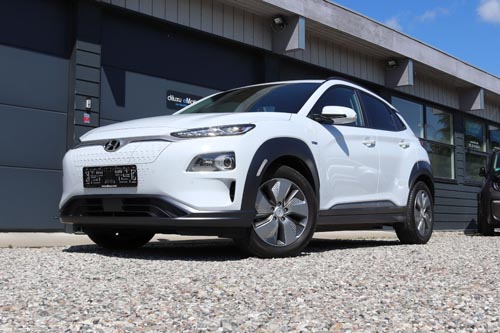 Hyundai Kona elbil i hvid til salg
